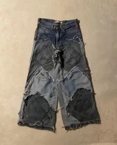 【ゆるだぼ】LEVI’S リメイクパンツ デニム 再構築 パッチワーク ジーパン