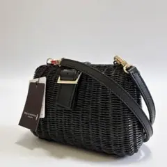 未使用級 タグ付 MACKINTOSH かごバッグ ショルダーブラック e133