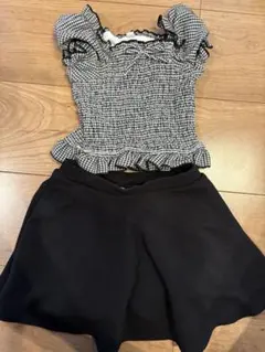 チェック柄フリルセパレート水着 120