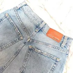 MOUSSY PLAIN JEANS STRAIGHT SLIM ブルー