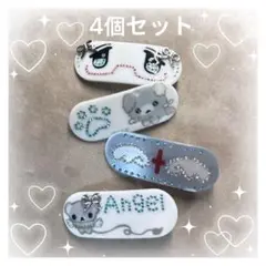 4個　Y2K　アクリルヘアピン　水色　白　天使界隈　サブカル　ゆめかわ