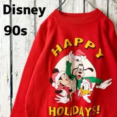 【90s USA製】Disney ミッキー ドナルド グーフィー スウェット