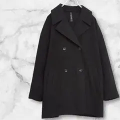 ディニテコリエ ピーコート ダブルブレスト ブラック