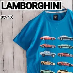 【ランボルギーニ】未使用 ロゴワッペン付き Tシャツ S 青