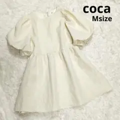 美品 上品 coca ぺプラム エンボスパフスリーブ ブラウス 半袖