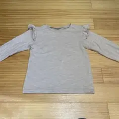 ベージュ フリル付き 長袖カットソー 130