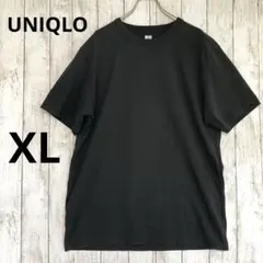 【UNIQLO】ユニクロ　ブラッククルーネックTシャツXL黒　天竺　太番手　無地