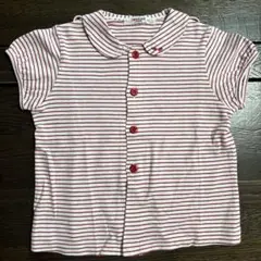 最終値下げ☀︎familiar襟付きくだもの半袖シャツ 80