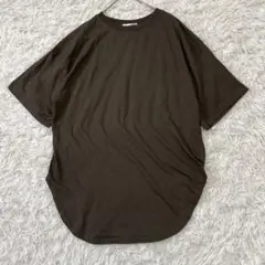 【パークガール】半袖Tシャツ　丈長め　カーキ　Mサイズ　体型カバー　無地