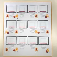 バスケットボール★黄色★色紙・寄せ書き用シール12枚セット★卒業　引退　アルバム