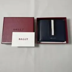 BALLYバリー 二つ折り財布　お札　カード　新品箱付き　ネイビーラインM
