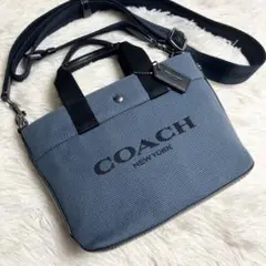【未使用級】COACH＊トート20 キャンバス デカロゴ 2way