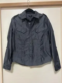 ☆美品 MALE & CO.光沢ミリタリーシャツL