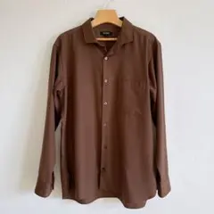 【美品】PLST プラステ 長袖シャツ メンズ Lサイズ 大きめ ブラウン 秋冬