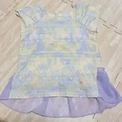 ビケットクラブ　パープル　シホォン　フリルチュニック 130cm