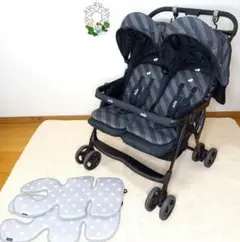 Joie ジョイー 横型 2人乗りベビーカー エアツイン リコリスブラック