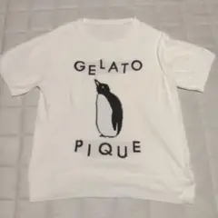 ジェラートピケ　ペンギン柄　半袖ニット