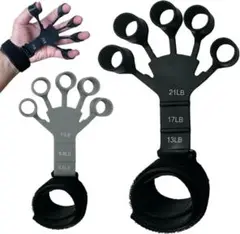 【6段階調整】ハンドグリップ 指＆握力 トレーニング シリコン製 2個セット