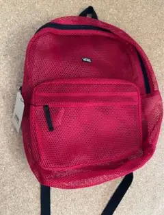 新品 vans リュック メッシュ 赤 レッド スケルトン