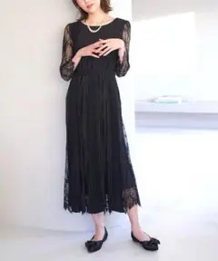 【タグ付未使用】ロペピクニックプリーツ レース ドレス ワンピース