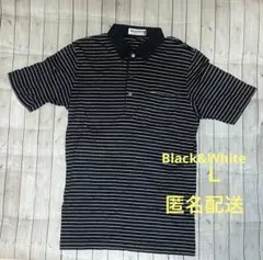 ブラック&ホワイト　ポロシャツ
