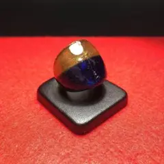 【ヴィンテージ】12号 バイカラーストーンリング ガラス レトロ R3