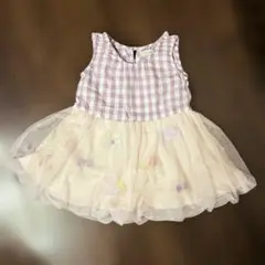 値下げ　panpantutu お花とリボンのバルーンワンピース90センチ