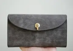 グレー レザー 三つ折り財布