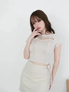 andmary bebe ribbon tops　アンドマリー