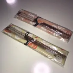 木製箸セット オレンジとクリーム色