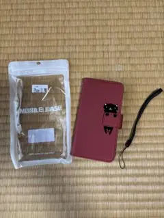 iPhone 11 Pro 手帳型ケース 猫デザイン レッド