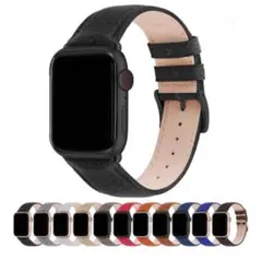 Apple Watch バンド 本革 レザー 38/40/41mm対応 ブラック