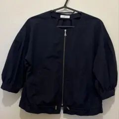 【美品】ネイビー バルーンスリーブ ジャケット