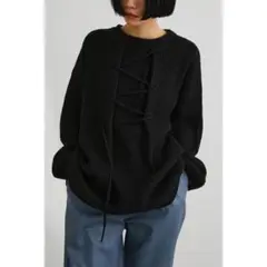STYLEMIXERスタイルミキサー 2WAYレースアップストリングニット