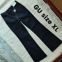 GU size XL WOMEN フレアジーンズ +EC 新品 ネイビー