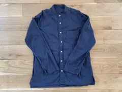 無印良品　スタンドカラーシャツ　ネイビー