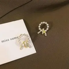 新作♡　S925　ピアス　パール　ストーン　ゴールド　アクセサリー　上品　韓国