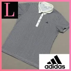 アディダスゴルフadidas 千鳥柄半袖ポロシャツ L総柄