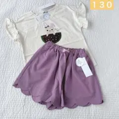 エニィファム✧新品✧ミラクルスパンコールTシャツ＆ミラクルショートパンツ130