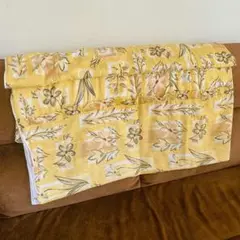 花柄黄色 掛け布団カバー ダブルサイズ