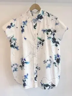 TELA 水彩画風　半袖シャツ　ブラウス イタリアサイズ42