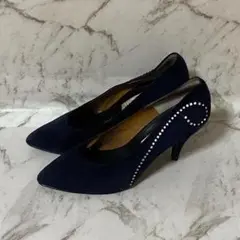 【LANCETTI】(22.5)スパンコール パンプス