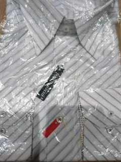 【新品】P.S.FA　長袖ドレスシャツ　Lサイズ　ストライプ　ブルー