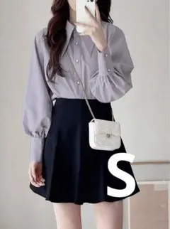 【極美品】GRL グレイル ビックカラー ボリュームスリーブ ブラウス シャツ