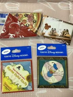 ディズニー　メモ帳　ふせん　パークフード　ミッキーワッフル　ピザ　パオ
