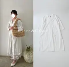 2024SS 美品 Cloth&Cross リネンオープンカラーワンピース