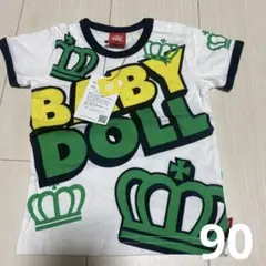 (90)ベビードール 白×黄×緑　半袖　Tシャツ