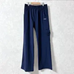 ●値下げ【FILA】ナイロンストレッチ カーゴパンツ ネイビー L