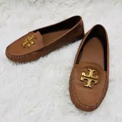トリ―バーチ　Tory Burch ブラウンレザー ローファー 24cm