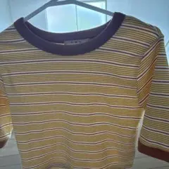 ストライプ 五分袖 Tシャツ